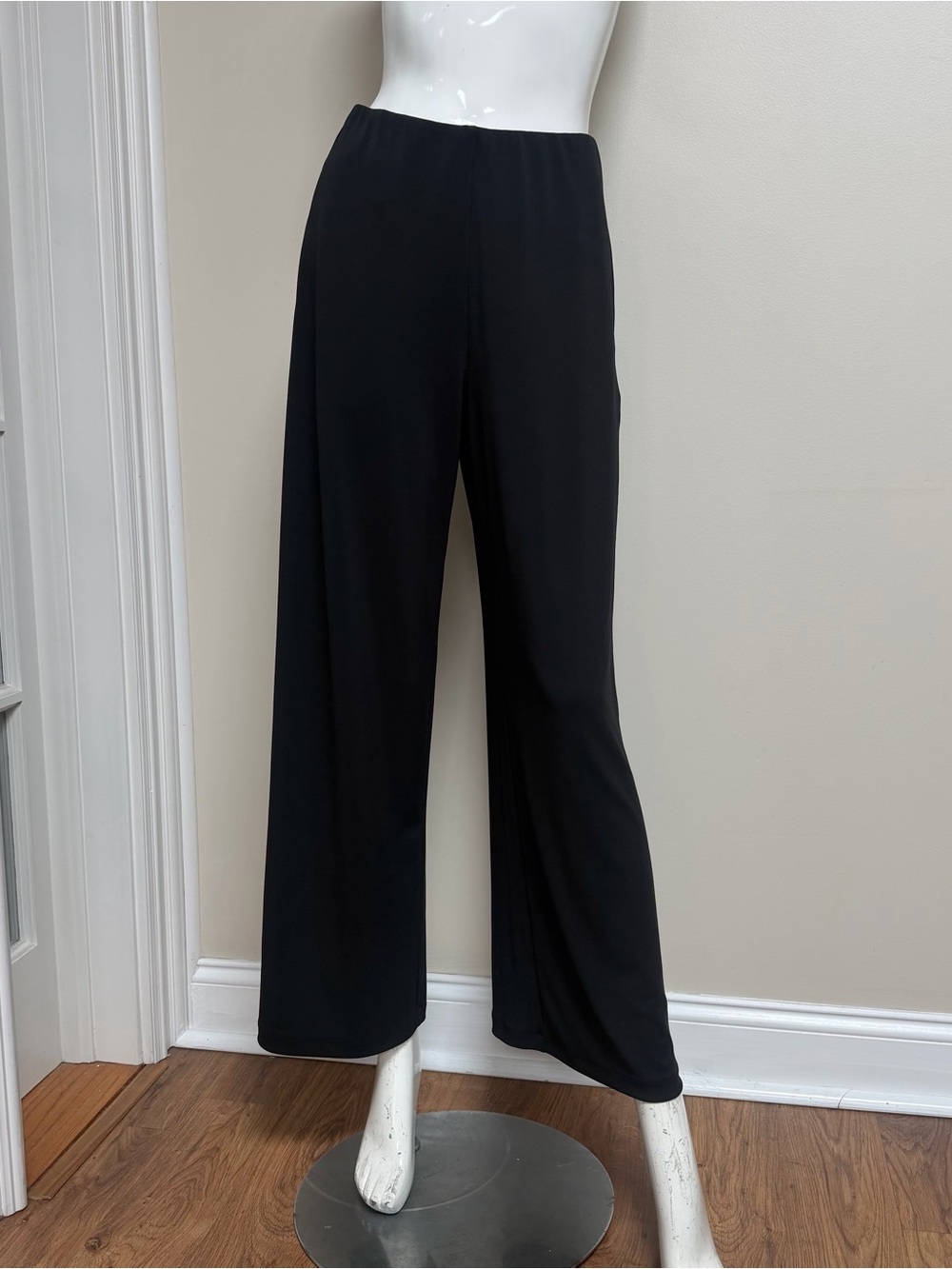 Uniqlo Women Medium Black Wide Leg Pants Elastic Waist Stretch Trousers Casual M